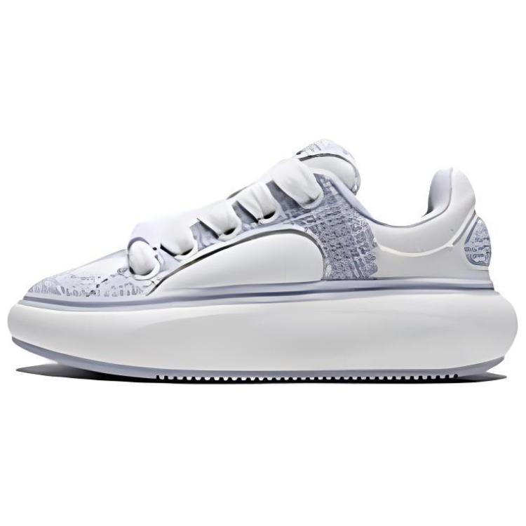 Li Ning Cloud Travel C4D Comfortable Shock Absorbing Wear Resistant Low Top Skate Shoes Women Skate Shoes Light-Blue Purple AZGT090-18