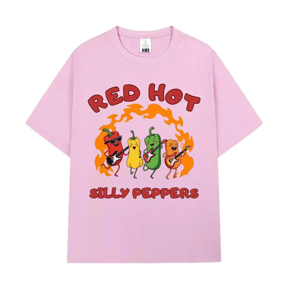 Funny Red Hot Silly Peppers Fashion Graphics Tees Women T Shirts Summer Casual Harajuku Aesthetic Oversized Tshirts