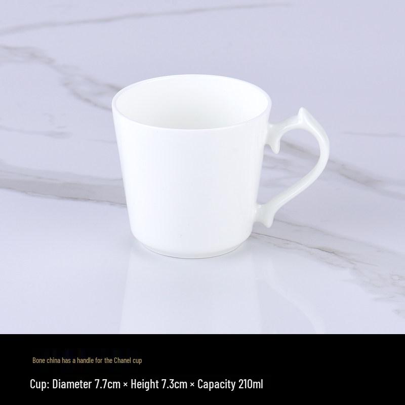 Luxurious Bone China Gold Rim Coffee Cup & Saucer Set - Pure White Ceramic English Style for Hotels and European Coffee Service
