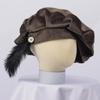 Renaissance Feather Hat Light Weight Polyester Medieval Beret Cap For Men Women Kid Halloween Renaissance Themed Event