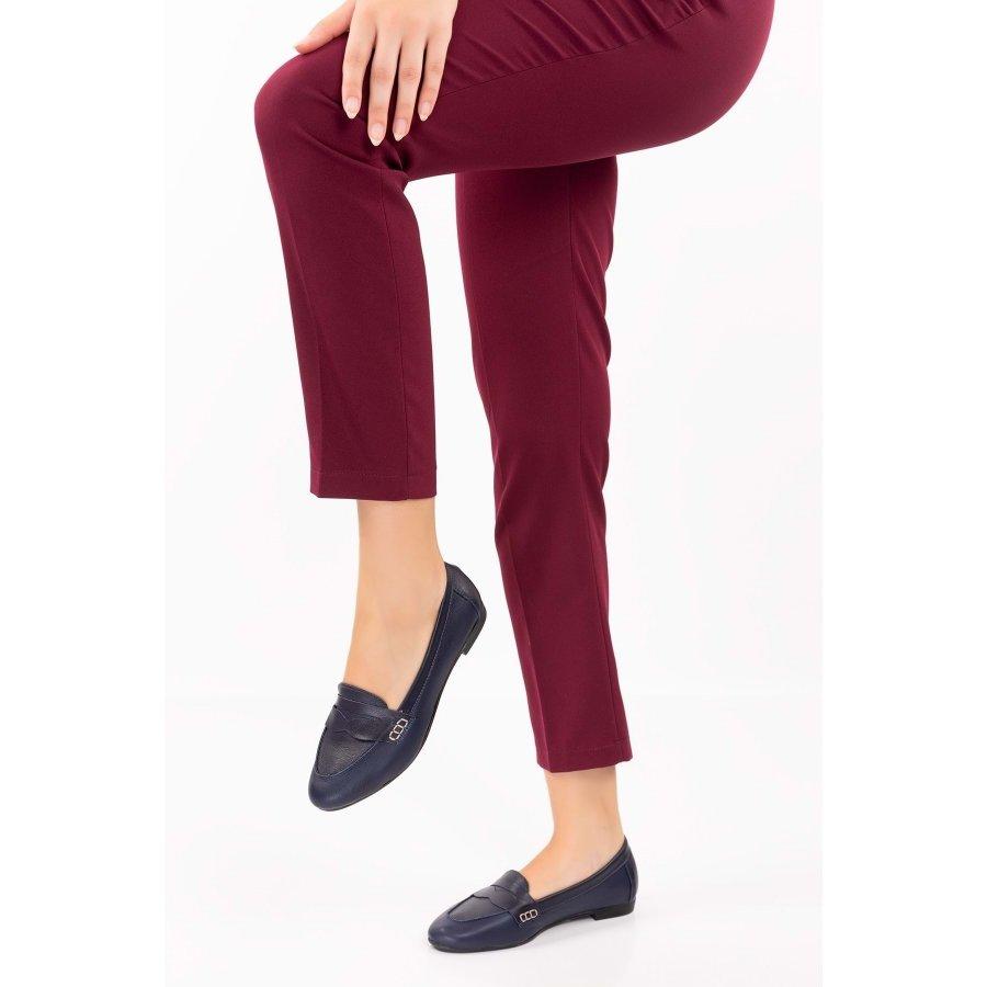 Mocassins plats décontractés en cuir véritable pour femmes