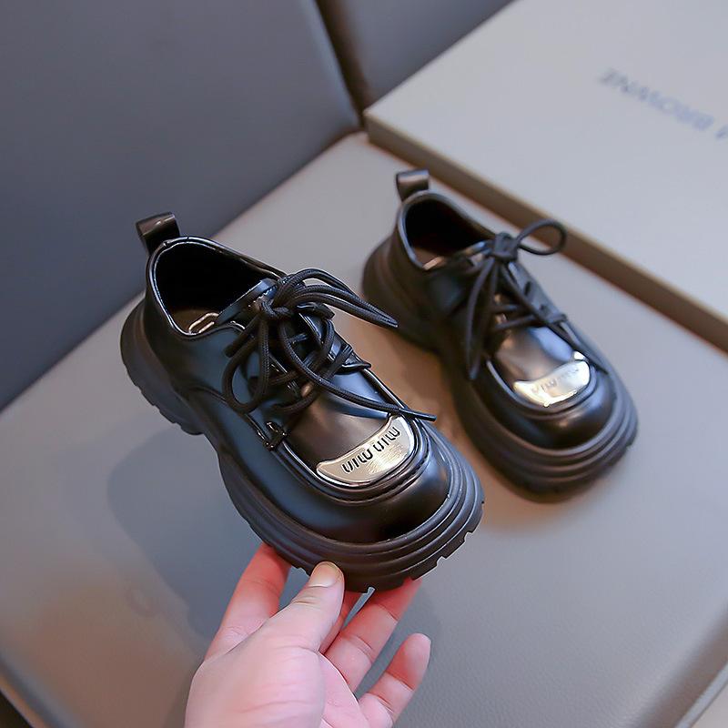 Children's Shoes Boys' Shoes Autumn New Girls Students Soft Soles Foreign Style Lace-up Princess Shoes Comfortable Small Leather Shoes