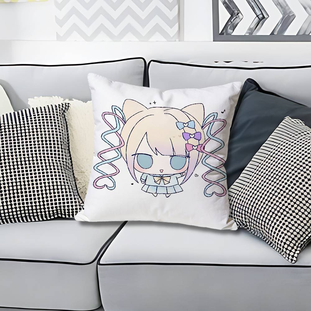 NNeedy Streamer OOverload Anime Celebrity Merchandise AllMatch Printed Pillow Case Sofa Car Office Room Decoration Protector