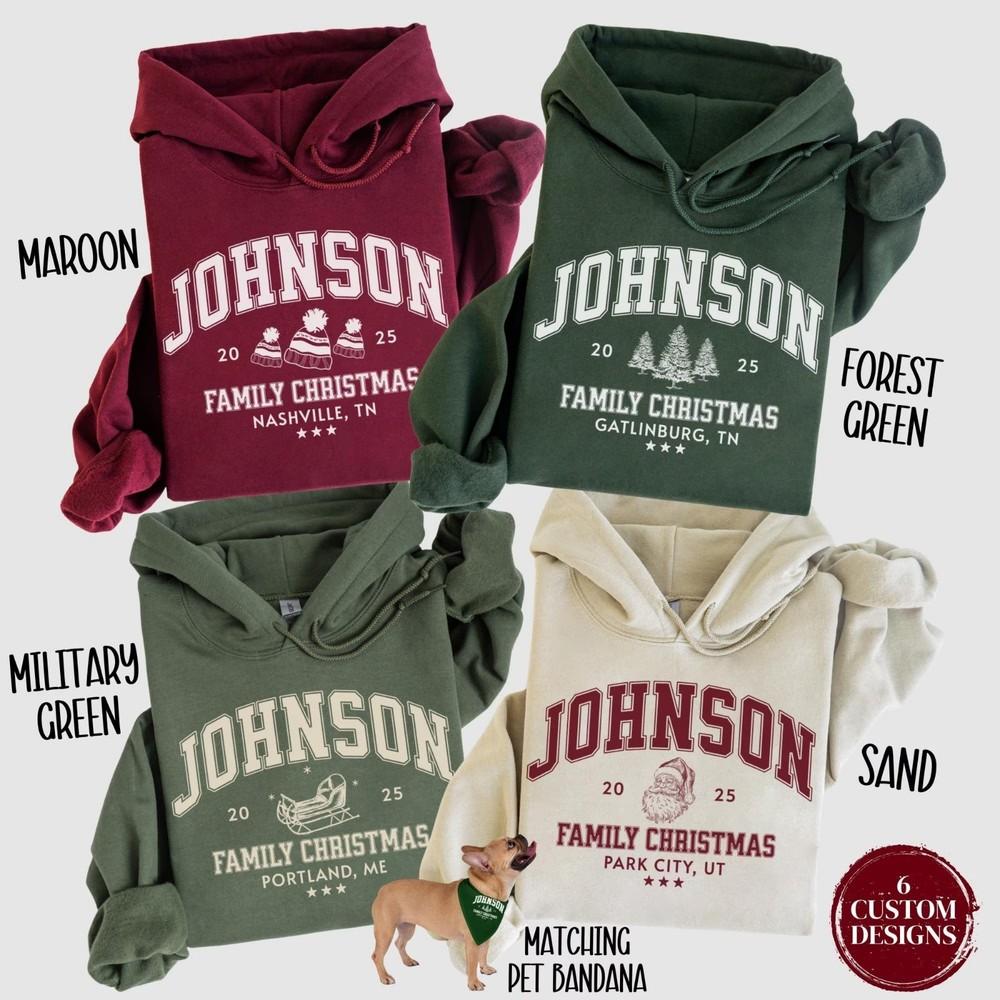 

Индивидуальная семейная рождественская толстовка, Персонализированные толстовки с именем, Рождественский подарок L