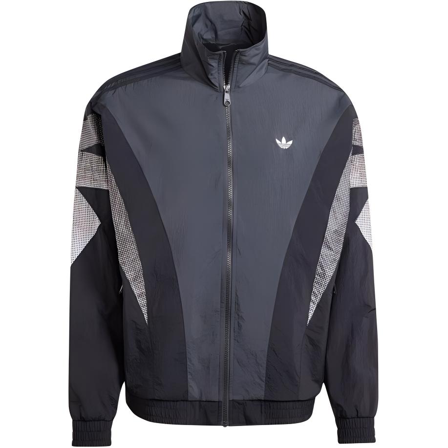 

Adidas Оригинальная куртка рабочая с принтом логотипа в стиле ретро, воротником-стойкой, вставками и длинными рукавами, мужская, черная/белая IZ4857 M