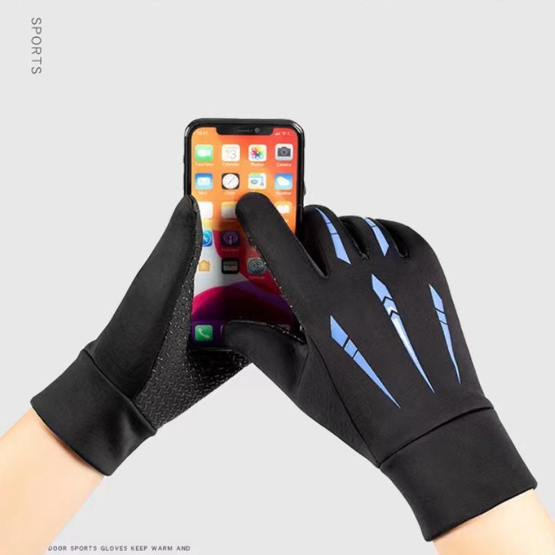 Men Thermal Gloves Autumn Full Finger Waterproof Fleece Lined Outdoor Fitness Riding Touchscreen Hiking Warm Gloves