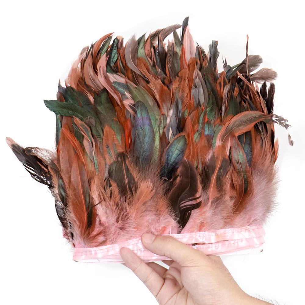 1M 2M 5M 10Meter Natural Rooster Feathers trim fringe 15-20cm Ribbon plumes For Craft ribbon fringe for skirt Party clothing