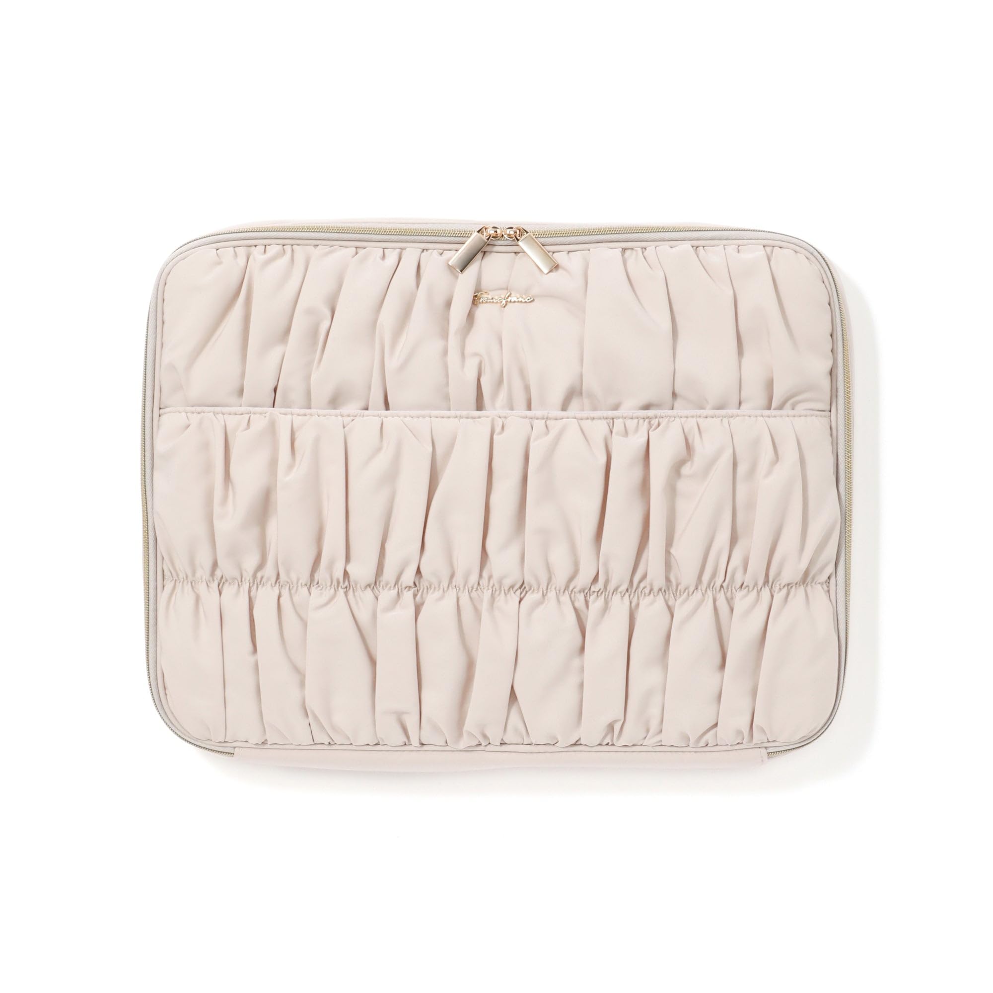 

Francfranc Gathered PC Case, 13-14 inch, Light Pink, Laptop Case with PC Stand and Storage Pocket