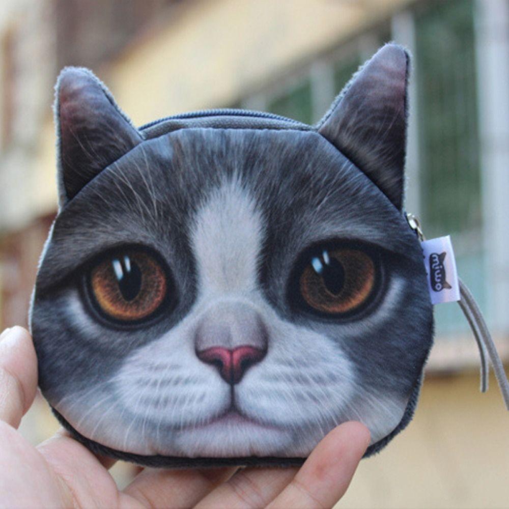 Interesting Cartoon Cat Coin Purse Multi-function Funny Coin Bag Portable Storage Bag