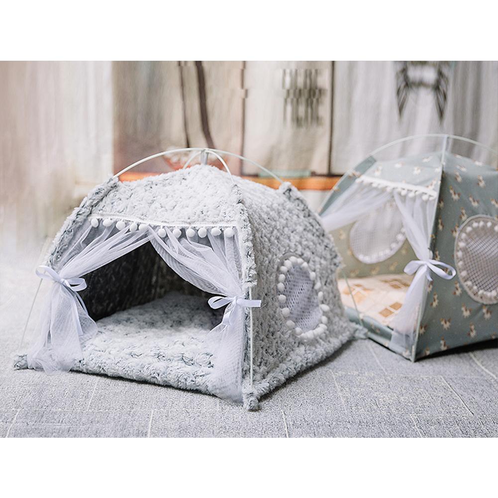 Kolip Foldable Pet Tent Kitten Dog Cat House Semi-enclosed Pet Kennel Products Suitable For All Seasons