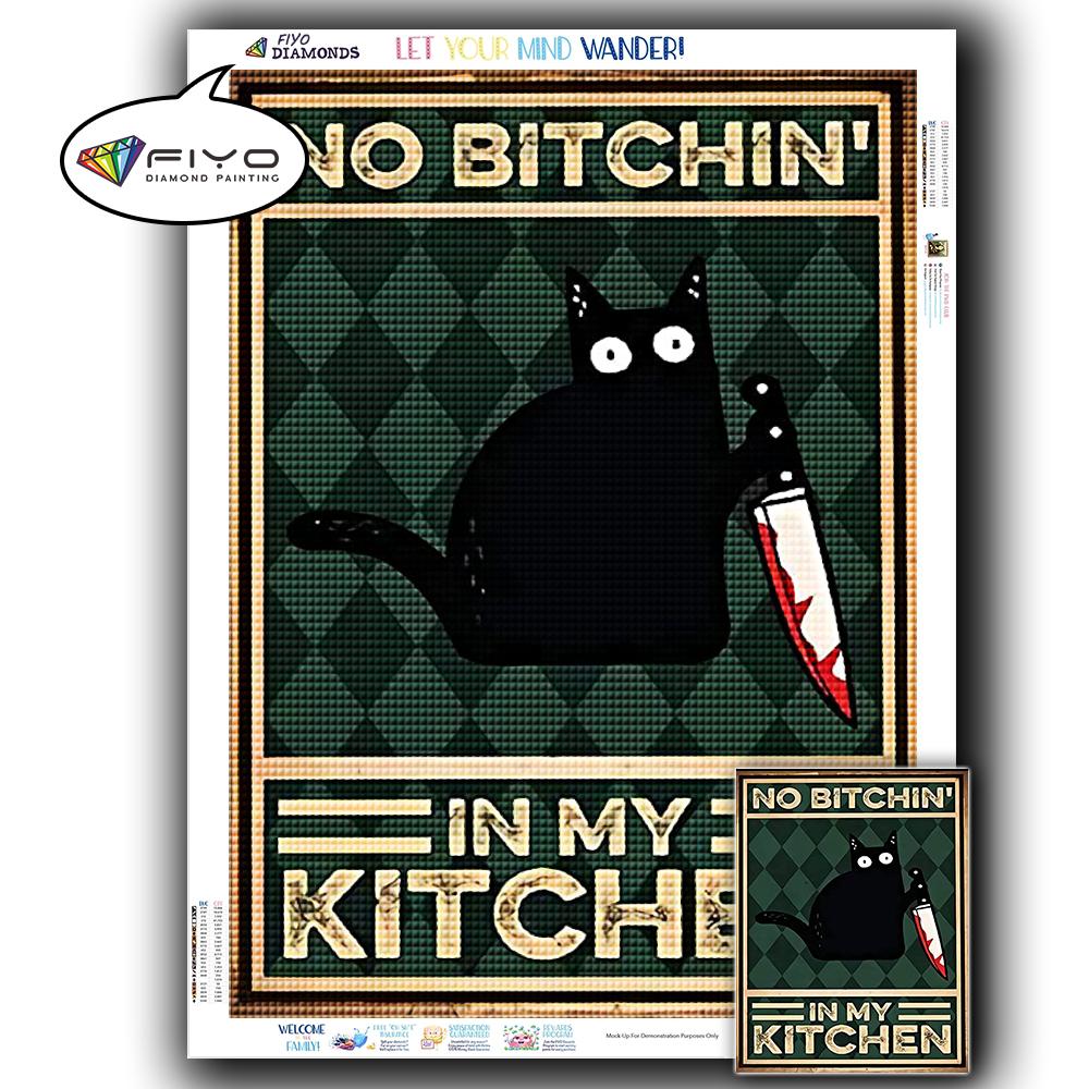 5D DIY Diamond Painting Black Cat Diamond Embroidery Vintage Cartoon Cross Stitch Picture Of Rhinestones Home Decor