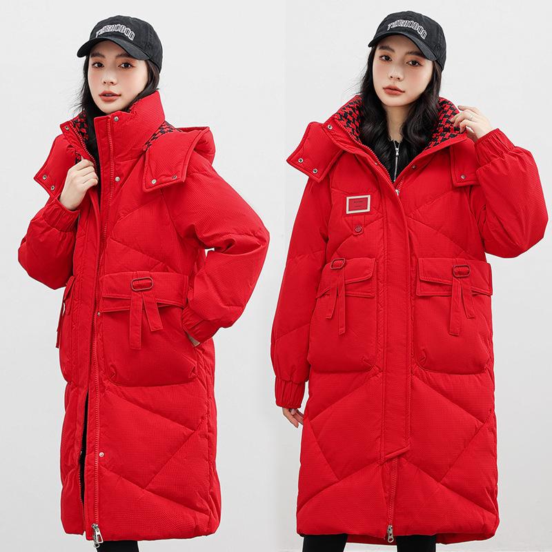 Graphene Maillard Women's Hooded Heated Mid-Length Winter Cotton Coat