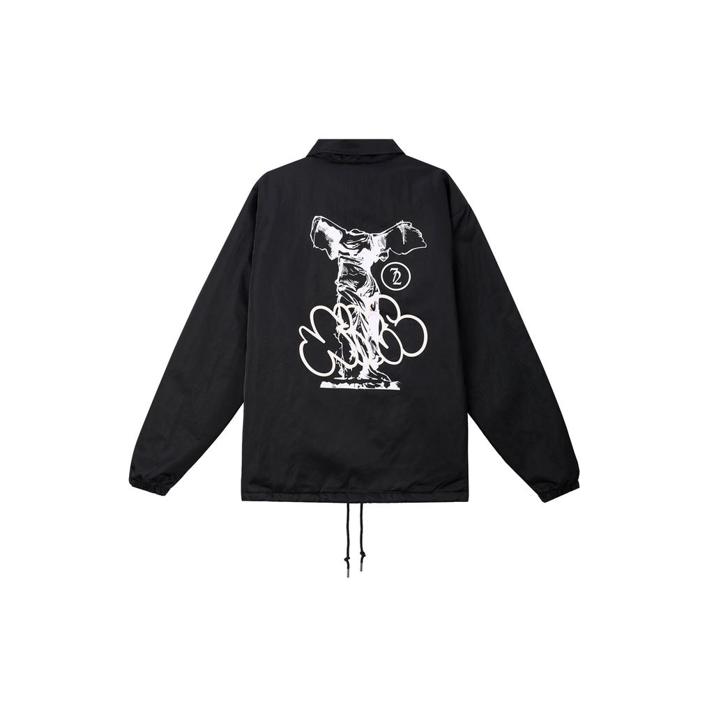 Nike Loose Fit Long Sleeve Cotton Jacket With Print Men Jackets Black HJ3876-010