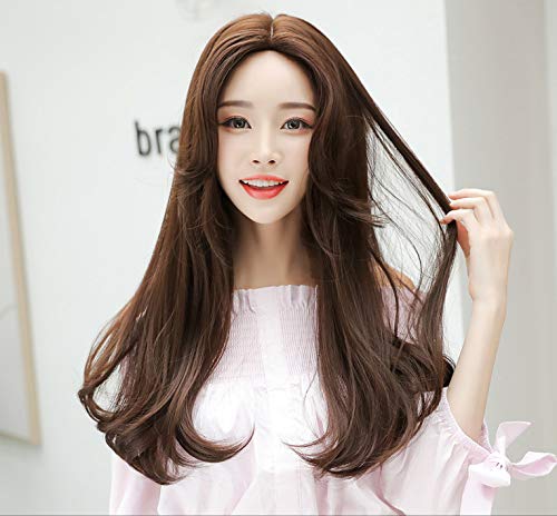 Loosely Curly, Swept-Up Wig, No Bangs, Wavy, Mega Volume, Hair Arrangement, Puffed, Gal Style, Women's Wig, Long Curly, Lolita Wig (Chocolate Brown)