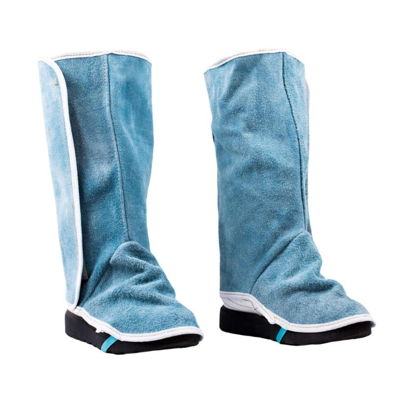 

1 Pair Of Heat Resistant Leather Welding Spats Guards Shield For Metalwork Full Foot Protective Against Spark And Slag синий
