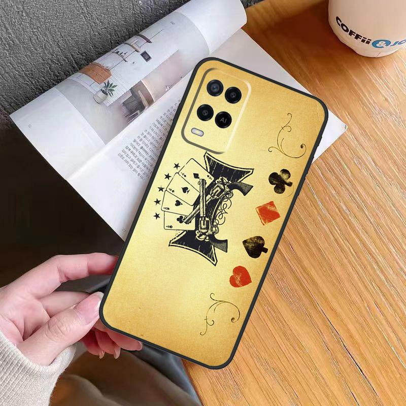 Spades Poker Play Cards Ace Case For Oppo A60 A40 A80 A16 A76 A96 A98 A58 A78 A18 A38 A57 A17 A74 A54 A94 A15 A5 A6 Pro
