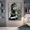 Banksy Street Graffiti Decorative Canvas Painting Girl with Balloon Follow Your Dreams Monkey Art Poster Prints Room Wall Decor
