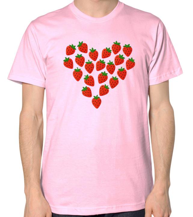 

Strawberry Love Heart Unisex T-Shirt 5XL різнокольоровий