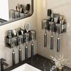 Metal Toothbrush Storage Rack Wall-mounted U-shaped Card Slot Electric Toothbrush Holder Razor Cup Shelf Bathroom Organizer