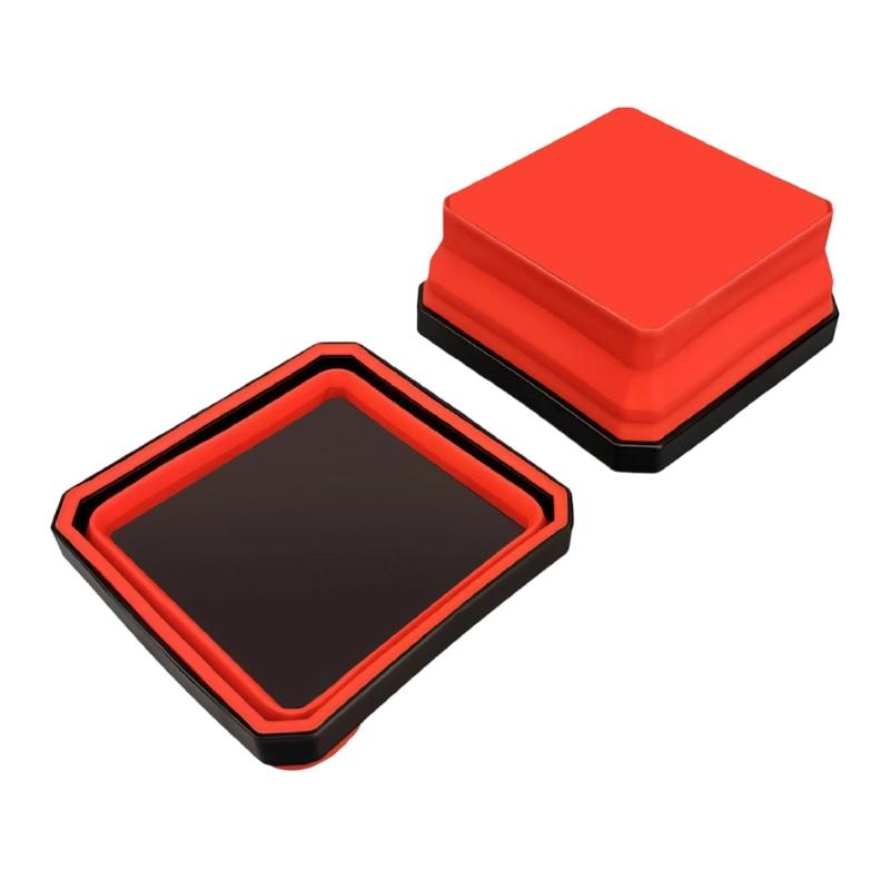 Space Saving Foldable Silicone Magnetic Tray Dish Organizer For Automotive Repair Tool And Hardware With Strong Grip