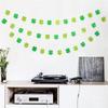 Four Leaf Clover Garland Banner Pre-Assembled Shamrock Signs Green Double-Sided Glitter Paperboard St Patricks Day