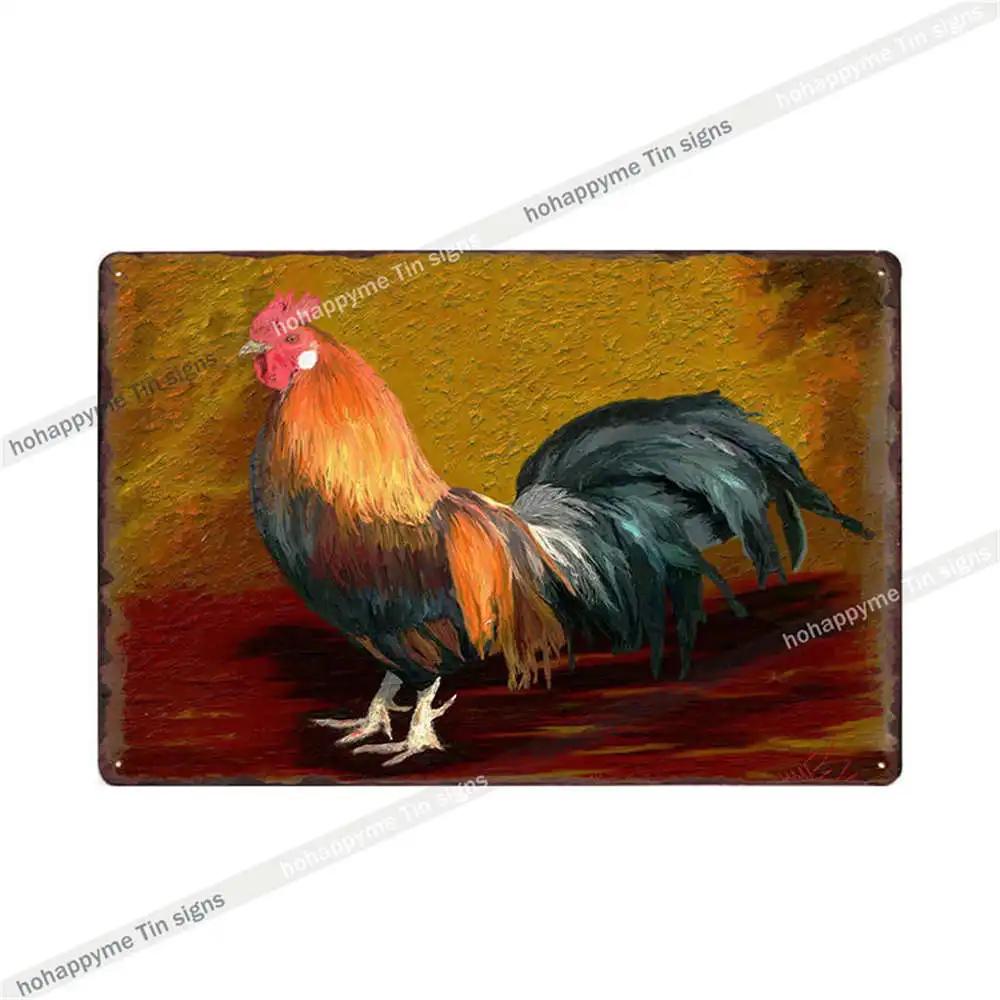 Welcome To The Funny Farm Metal Plate Tin Sign Rooster Decorative Chicken Coop Farmhouse Wall Art Iron Poster Home Decor 20x30cm