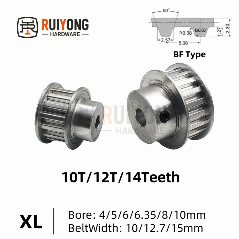 10T/12T/14Teeth XL Timing Pulley BF Type Bore 4/5/6/6.35/8/10mm for Width belt 10/12.7/15mm