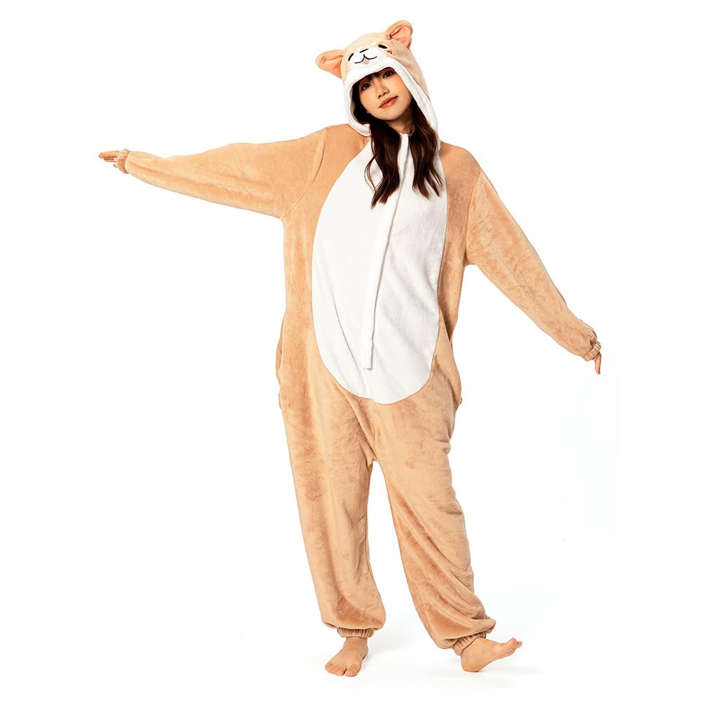 OLAOLA Shiba Inu Kigurumi Cute Dog Pajamas for Animal Fluffy and Perfect for Staying Warm and Unisex Flannel Costume Pajamas, Adults, Halloween,