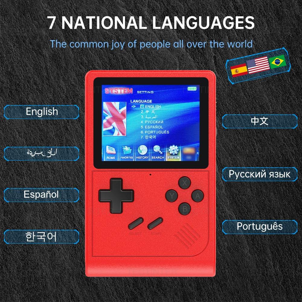 Přenosná ruční herní konzole GB300 s 3,0palcovou obrazovkou Retro konzole pro videohry Vestavěná hra 6000 pro SF/SFC/GB/GBA