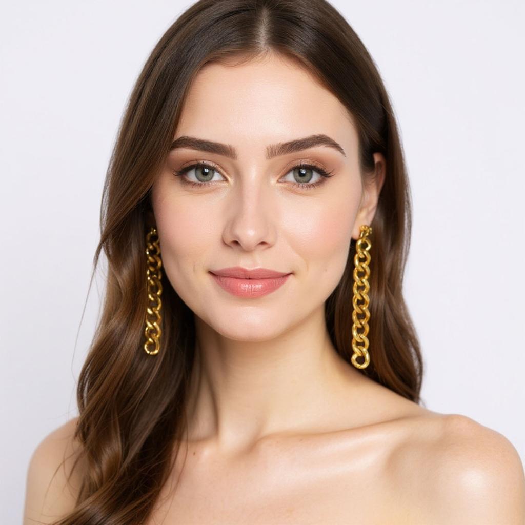 Šperky Řetízkové náušnice Kruhové náušnice