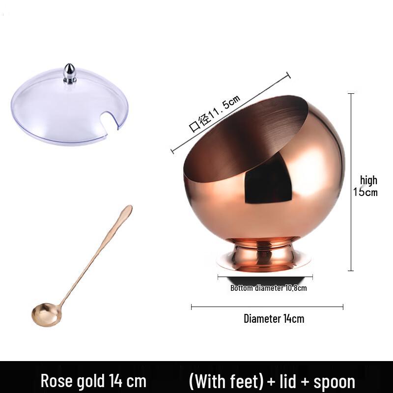 Lainuo Rose Gold Stainless Steel Slanted Pedestal Condiment Bowl