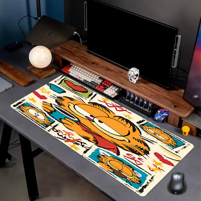 Garfield Print Mouse Pad, Anti‑Slip Desktop keyboard Mat, for PC Laptop Gaming Working Daily Use, Cool Festival Surprise Gift