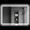 Bathroom Mirror with LED Lighting, Anti-fog, 3 Adjustable Colors, Silver