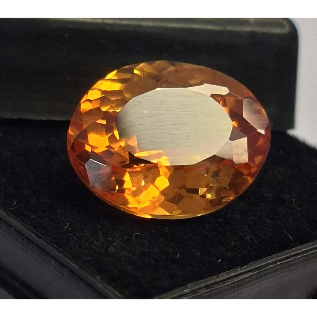 Natural Orangish Yellow Citrine 8-10 Ct Oval Cut Certified Fabulous Gemstone