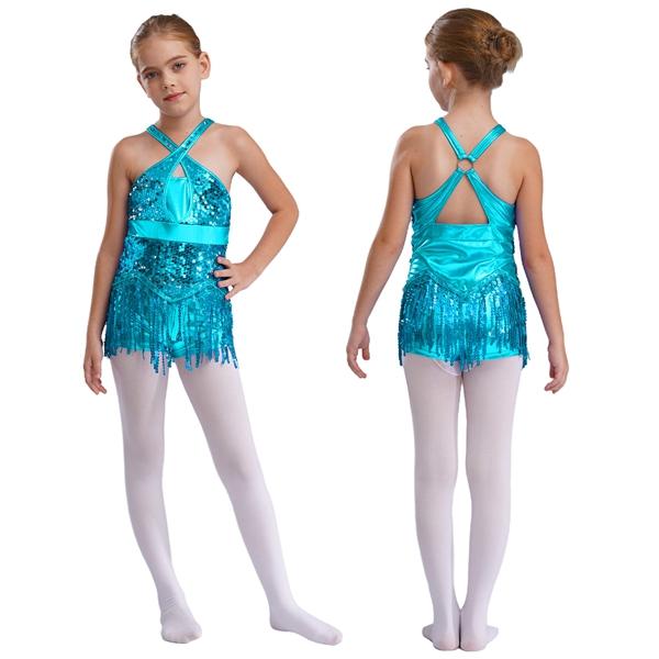 Dětské Dívky Latinské tance Cha-Cha Performance Kostým Třpytivé Flitry Střapec Atletické Aktivní oblečení Trikot Taneční oblečení s třásněmi