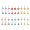 6Pcs Keychain Imitation Leather Texture Flower Shape Keychain Pendant with Alloy Buckle Mobile Phone Bag Hanging Ornament