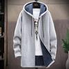 Men's Long Coat Jacket Outerwear Hooded Winter Hoodie Casual Cold 