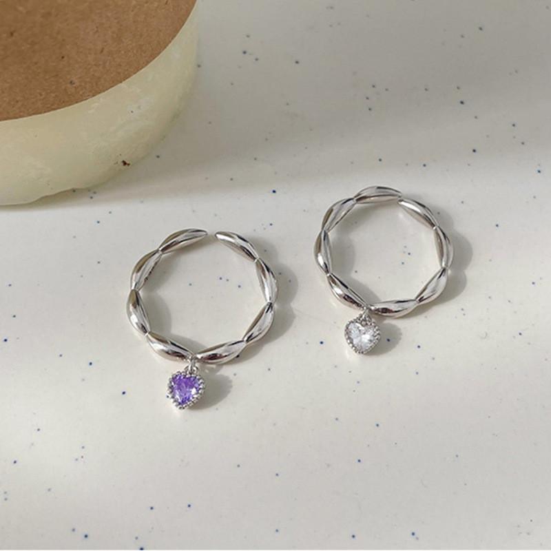 2023 Trendy Heart Shaped Adjustable Finger Ring For Women In Fresh And Style Sweet