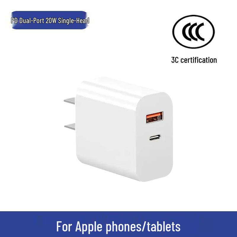 PD20W Dual Port Fast Charger for iPhone 15/14 Pro, 16 Max 30W Mobile Charger