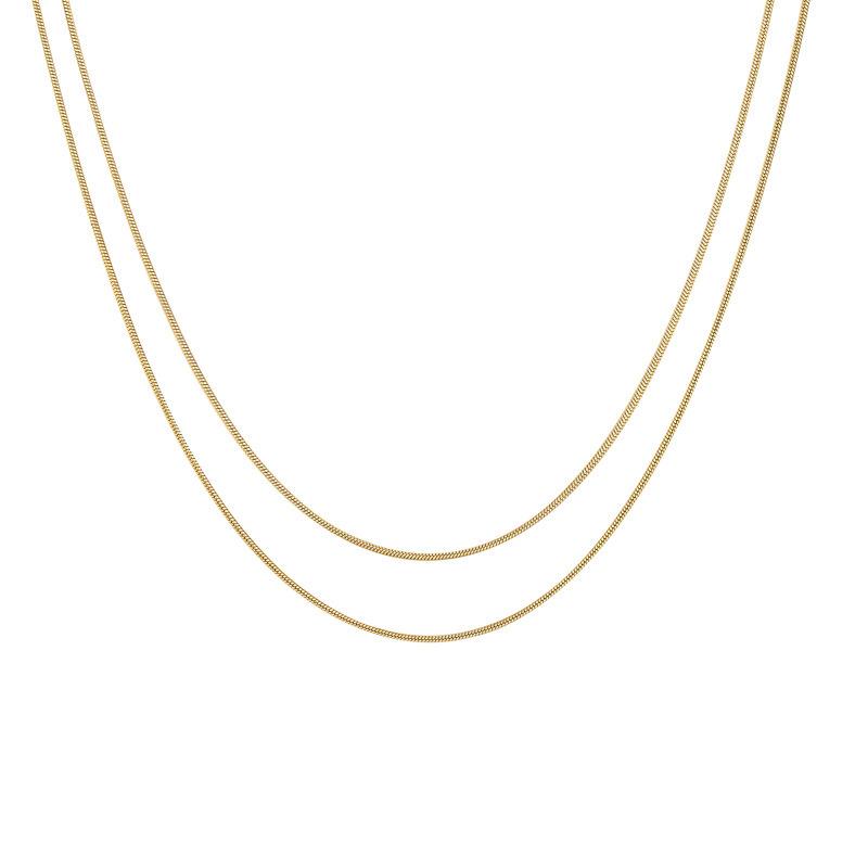 

Двухслойное квадратное ожерелье из змеиной кости, женская цепочка на ключицу, защищающая от холодного ветра, универсальные аксессуары высокого класса