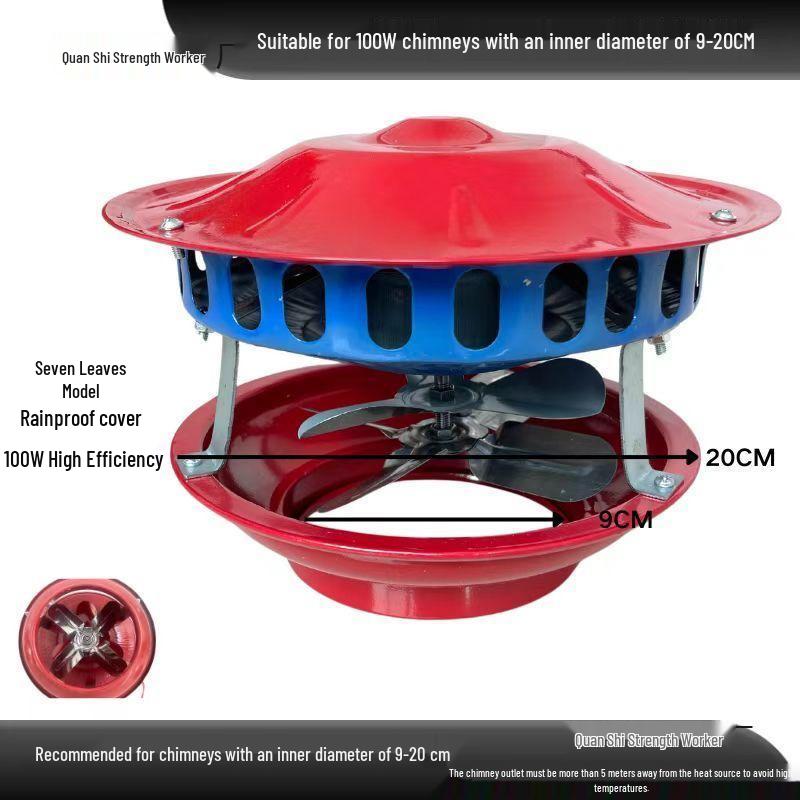 High-Power Anti-Backdraft Chimney Draft Fan & Smoke Extractor for Ventilation