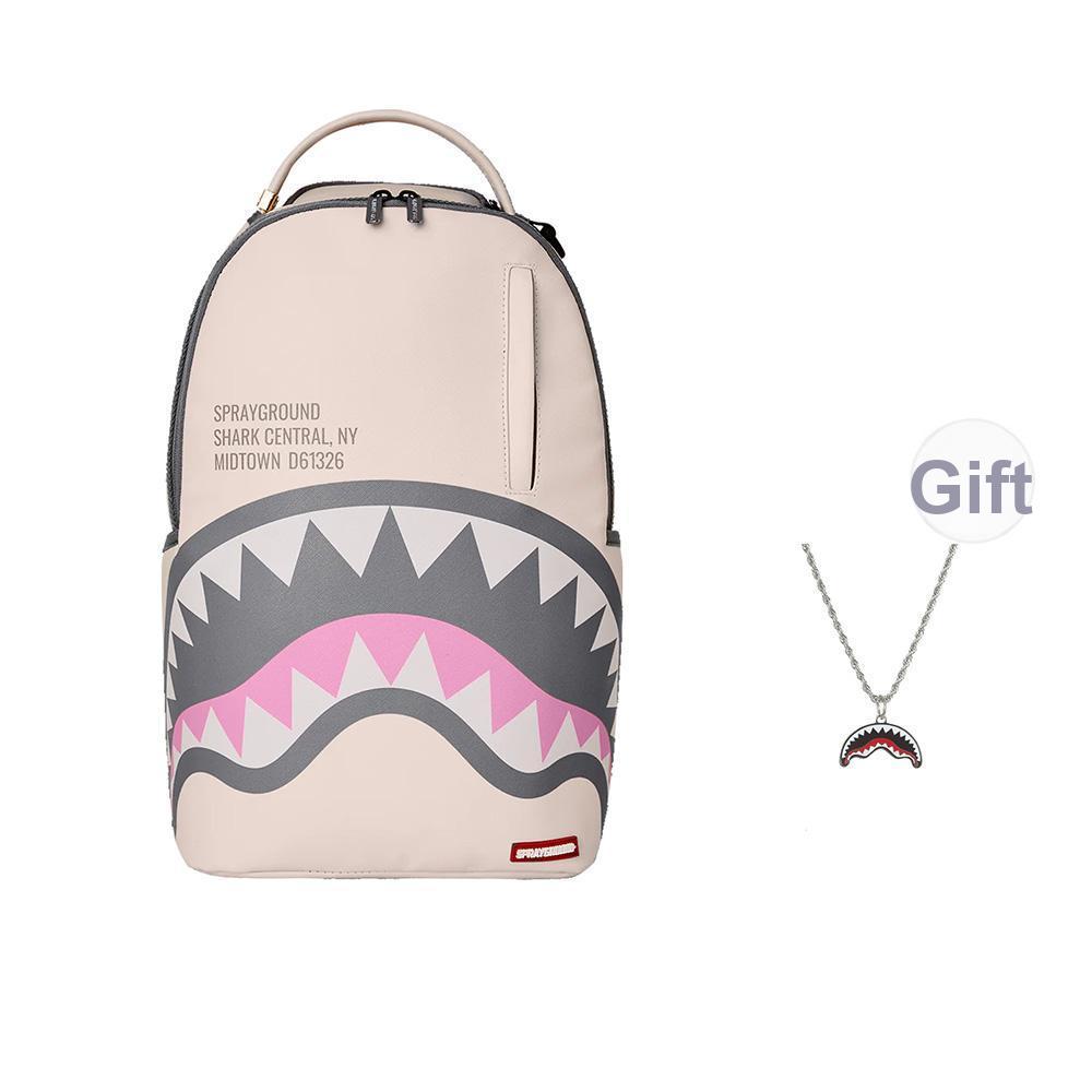 New SPRAYGROUND Shark Mouth PVC Backpack Beige W1035715
