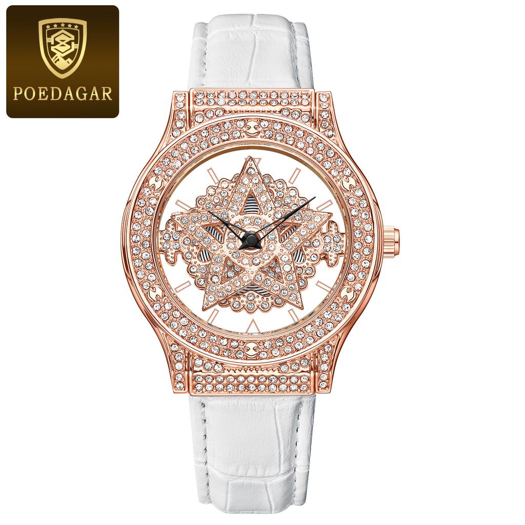 POEDAGAR New TOP Brand Luxury Women's Watch With Box Pentagram Women's Quartz Watches