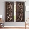 2pcs Classical Wood Carved Curtains   Sunshade and Privacy-protecting Pole-style Curtains