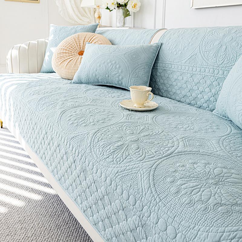 Washed Cotton Sofa Cushion Universal In All Seasons  New Seat Cushion Light Luxury High-End Non-Slip Leather Cover Fabric Cover