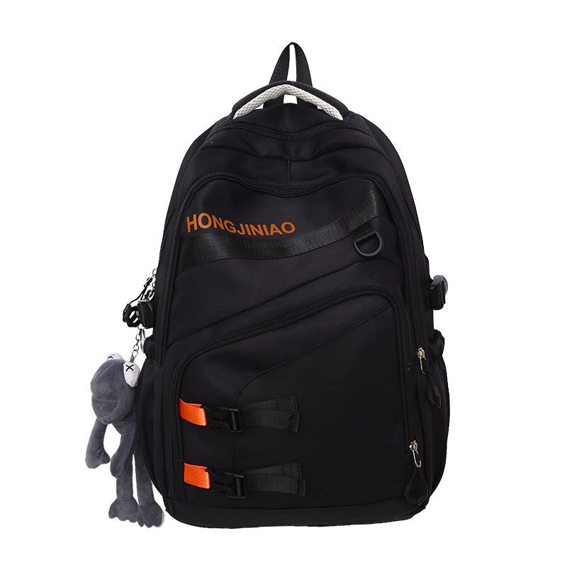 

Men Travel Backpack Women Color Block Backpack Junior High School Student Schoolbag чёрный