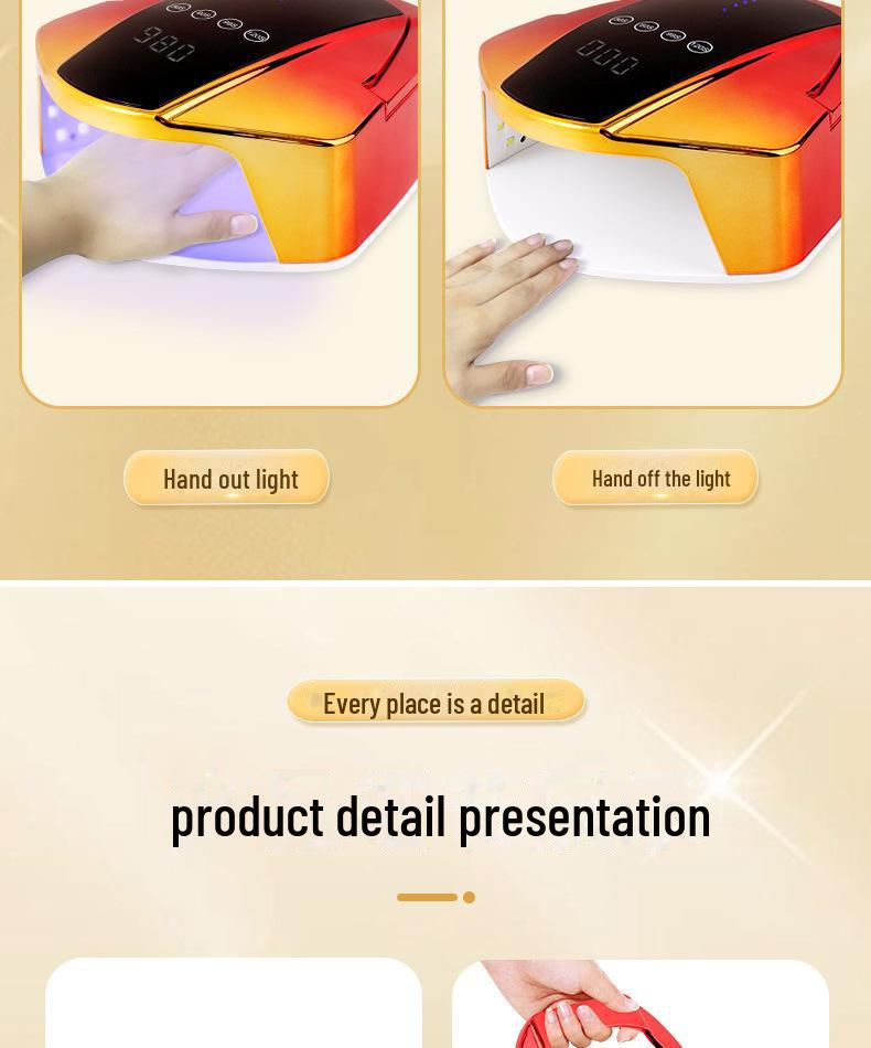 96W Rechargeable Nail Light Therapy Machine for High-Power Gel Drying