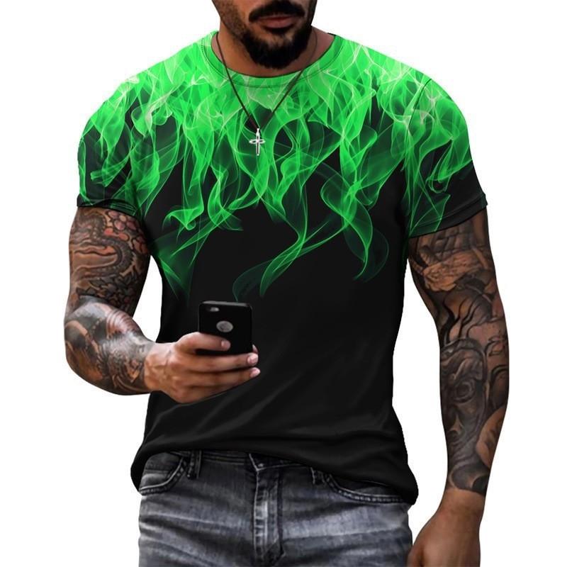 Europe And America Hot Sale Viking Tattoo Art T shirt Men's 3D Print T-shirts Summer Casual Sports Short Sleeve Retro Tops