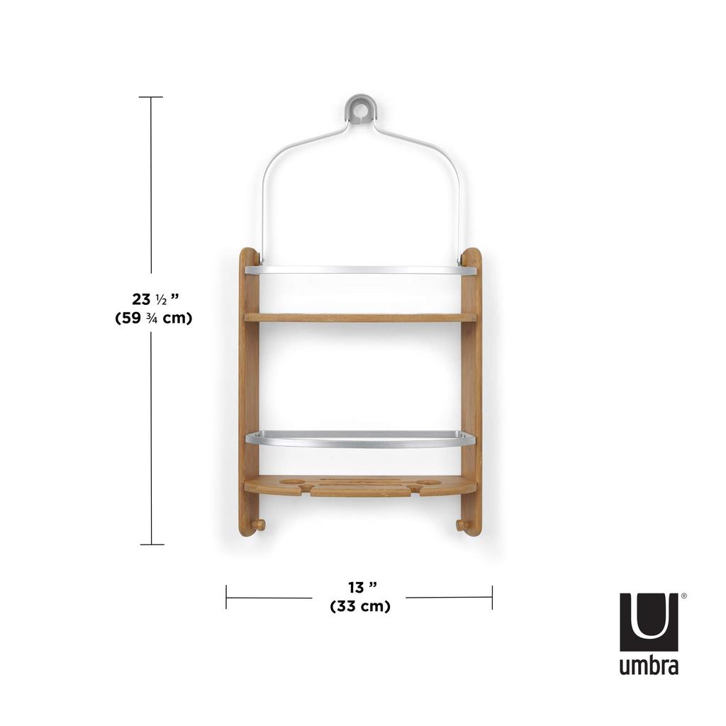 Umbra Shower Rack, Shower Caddy, Bath Rack, Natural, W334 x D112 x H642mm, BARREL, 21005787390