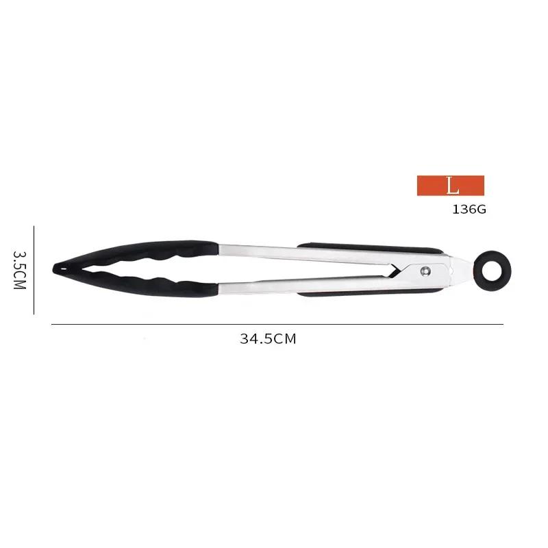 1/3Pcs Silicone BBQ Grilling Tong Salad Bread Serving Kitchen Tong Non-Stick Barbecue Grilling Cooking Tools with Joint Lock